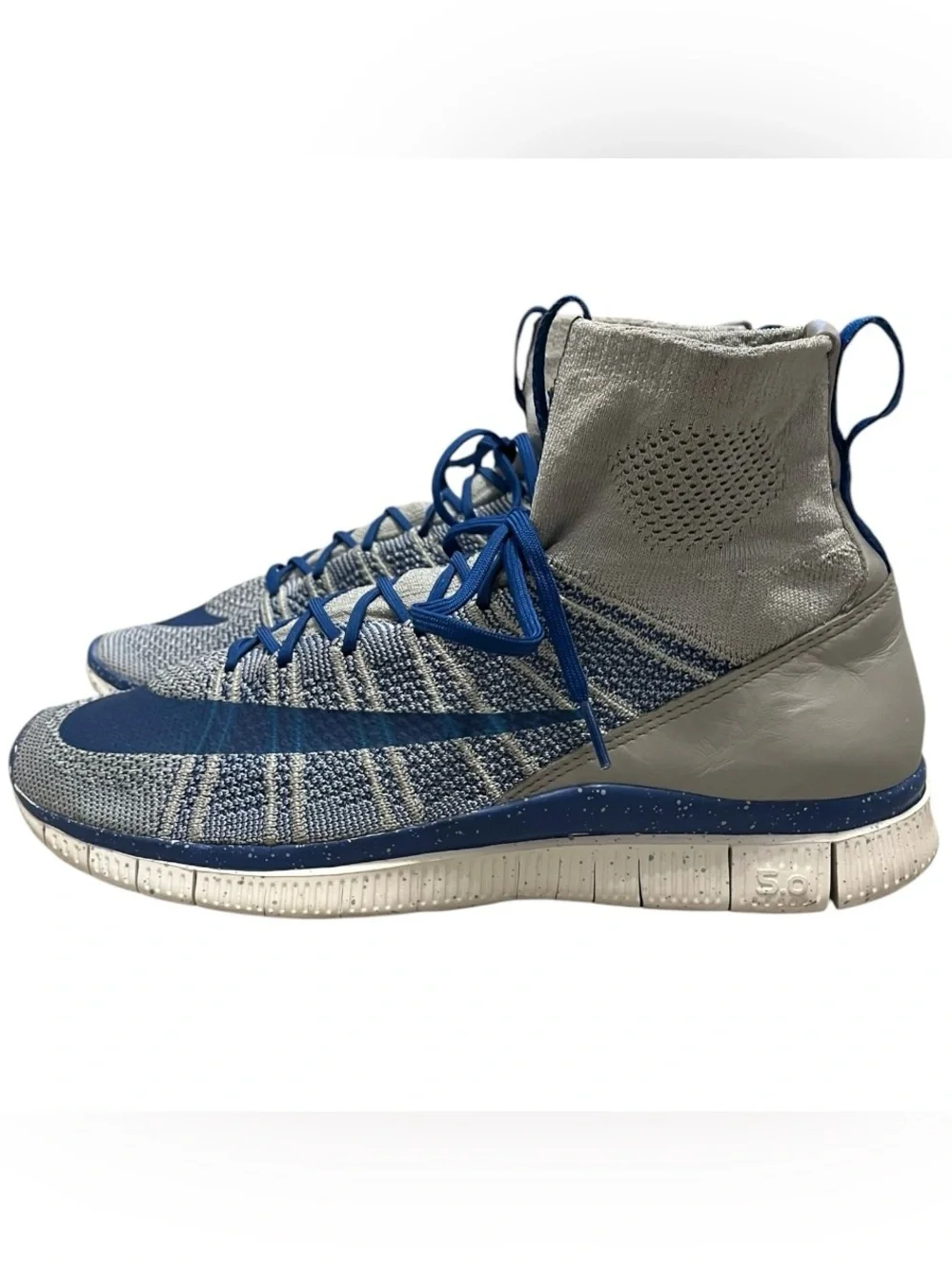 Nike Free Flyknit Mercurial 5.0 Mens 10 Wolf Frey Game Royal Colorway 805554-003